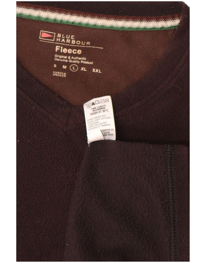 Maglione in pile Marks & Spencer da uomo blu Harbor grande poliestere marrone