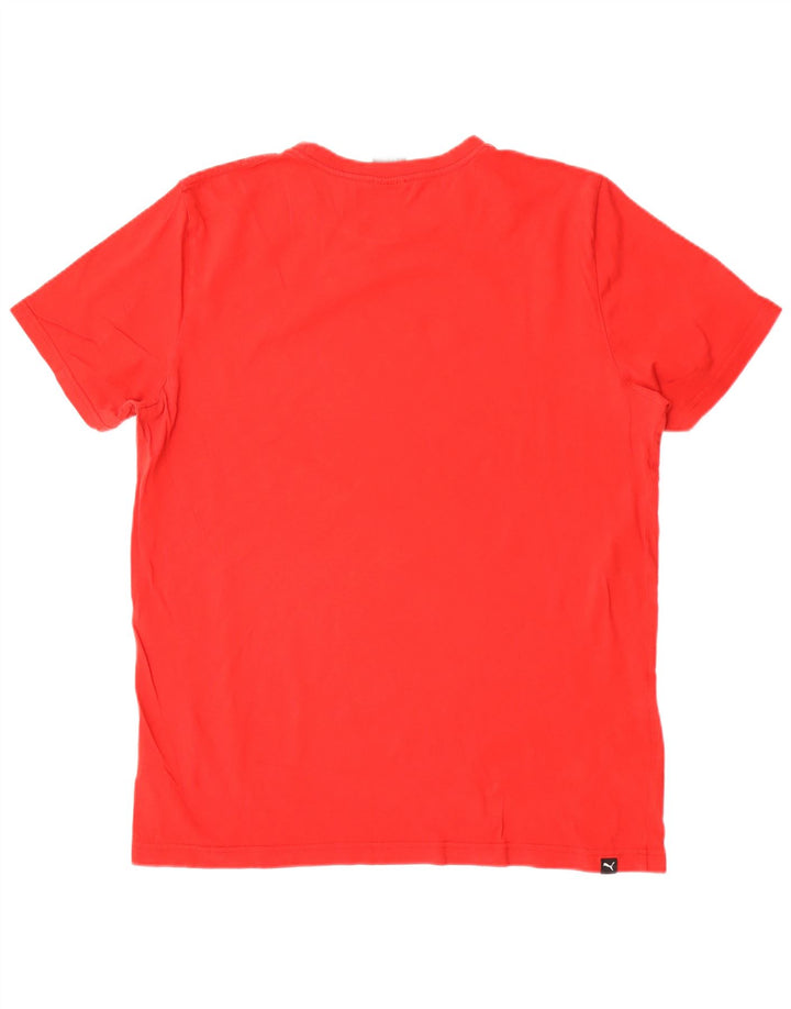 T-shirt grafica da uomo Puma Top grande in cotone rosso