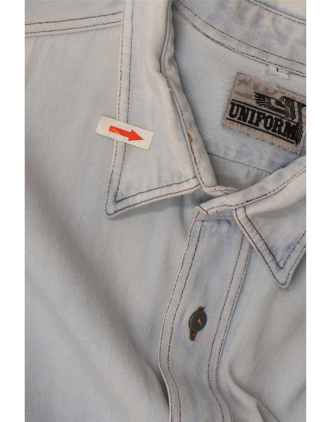 Camicia di jeans da uomo uniforme grande blu