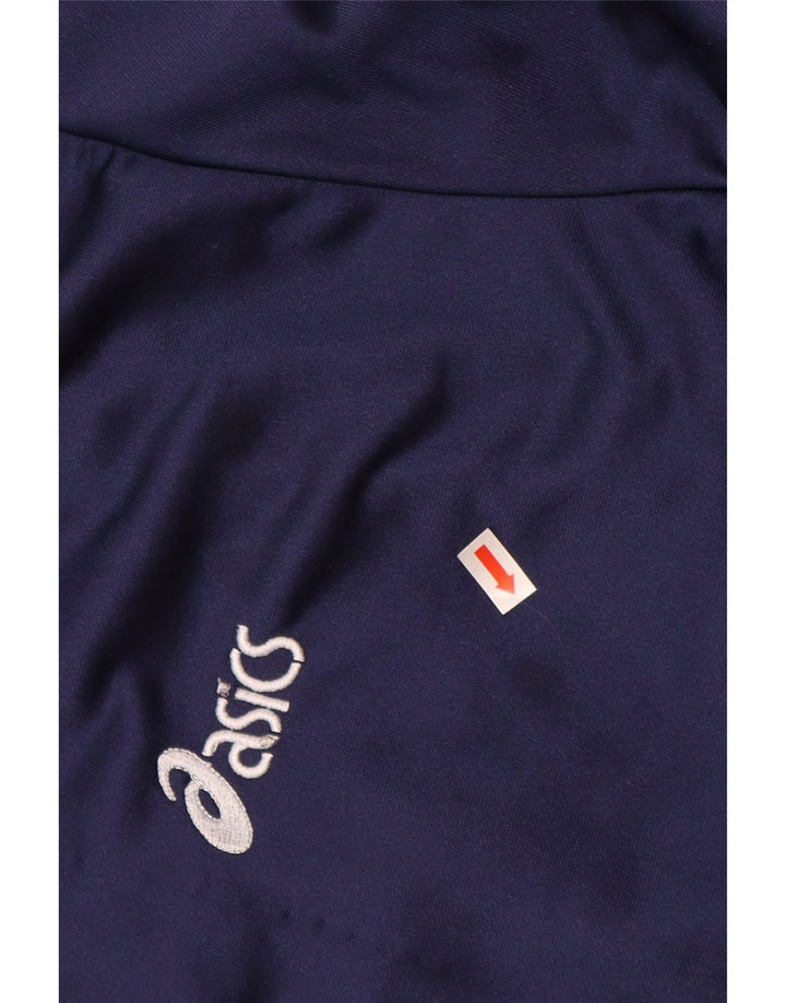 Giacca da tuta grafica ASICS da uomo XL in poliammide color block blu navy