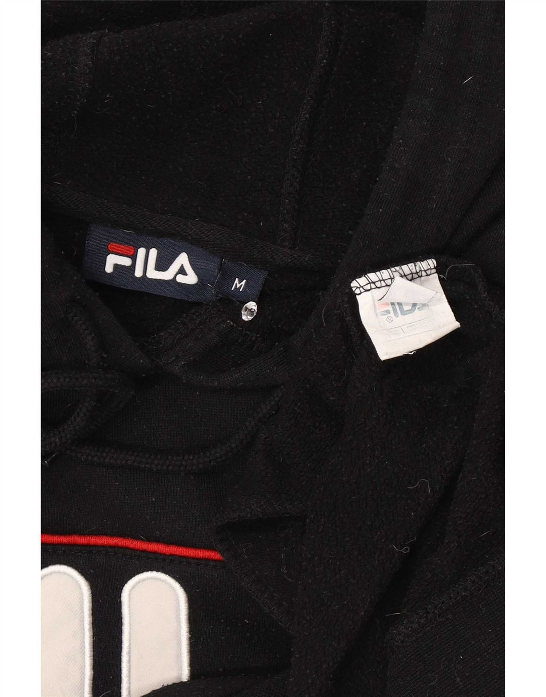 Felpa con cappuccio grafica da uomo Fila Poliestere medio a righe nere