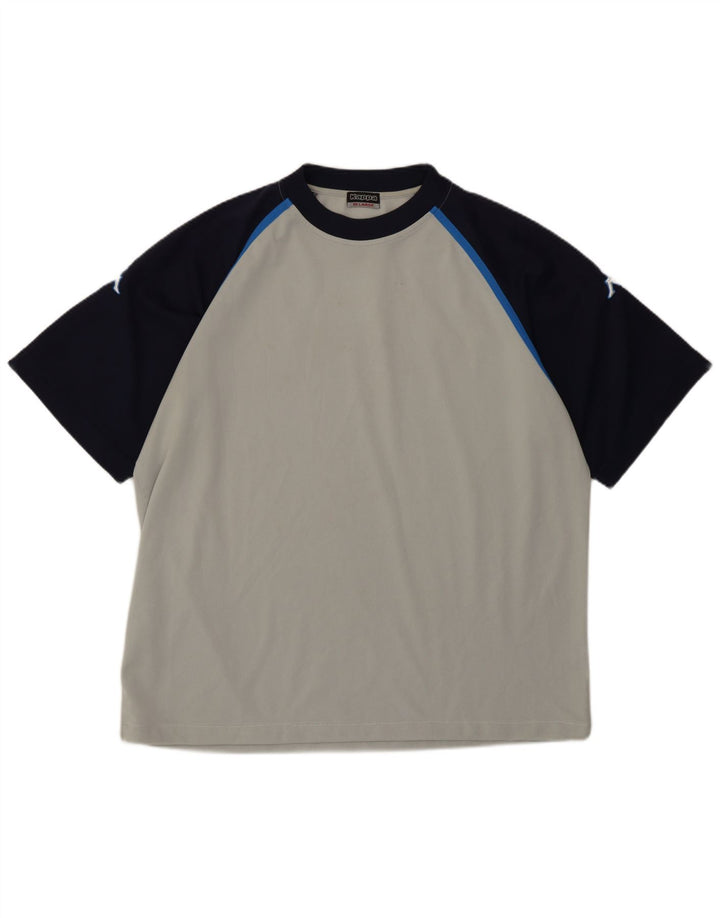 T-shirt da uomo Kappa Top 2XL Poliestere color block grigio