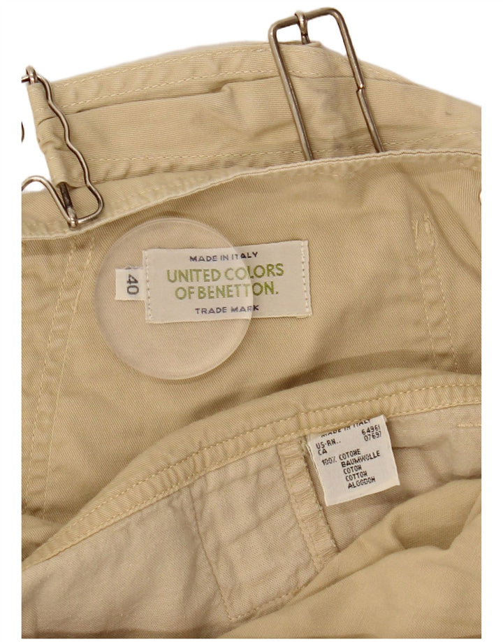 Pantaloncini Salopette Donna BENETTON IT 40 Small W26 Cotone Beige