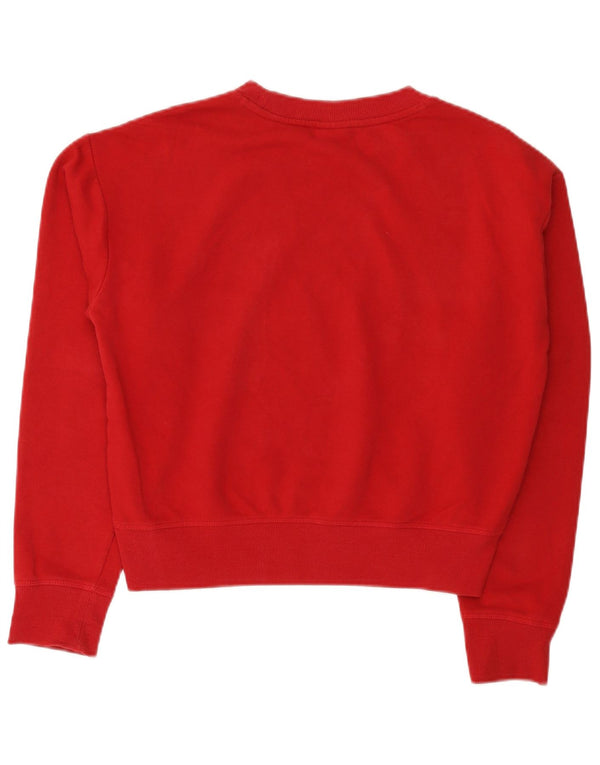 Felpa con grafica corta da donna Champion UK 14 cotone rosso medio