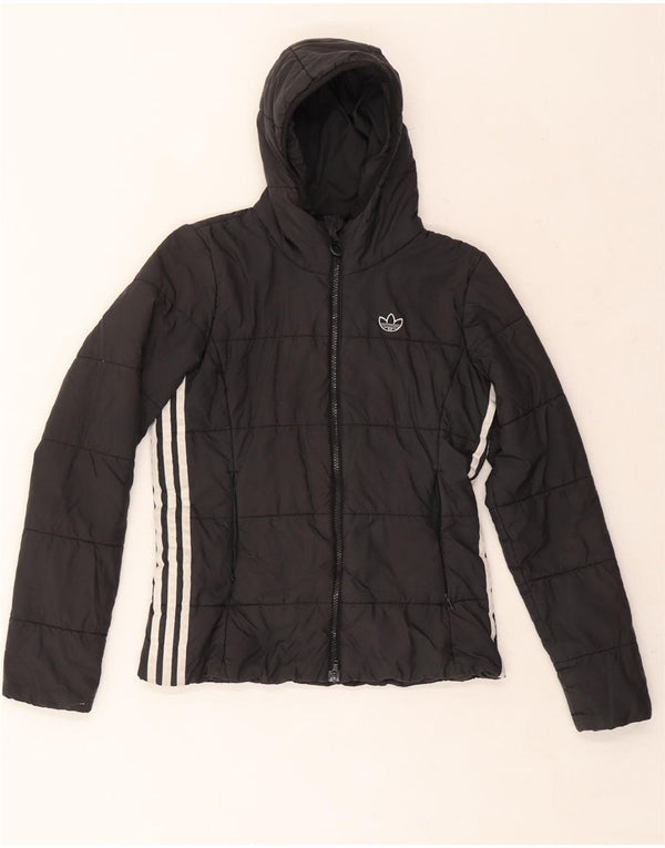 Giacca imbottita con cappuccio da donna ADIDAS UK 8 Small poliestere nero