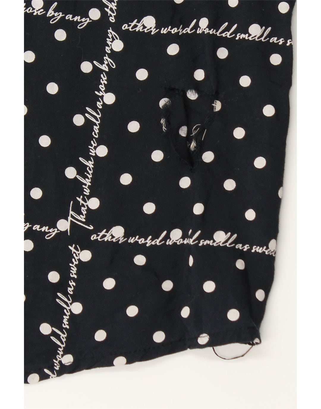 BENETTON Camicetta a maniche lunghe con grafica da donna UK 16 Large Black Spotted