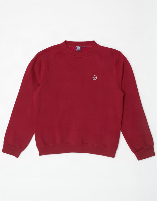 Felpa da donna Sergio Tacchini maglione UK 10 piccolo bordeaux