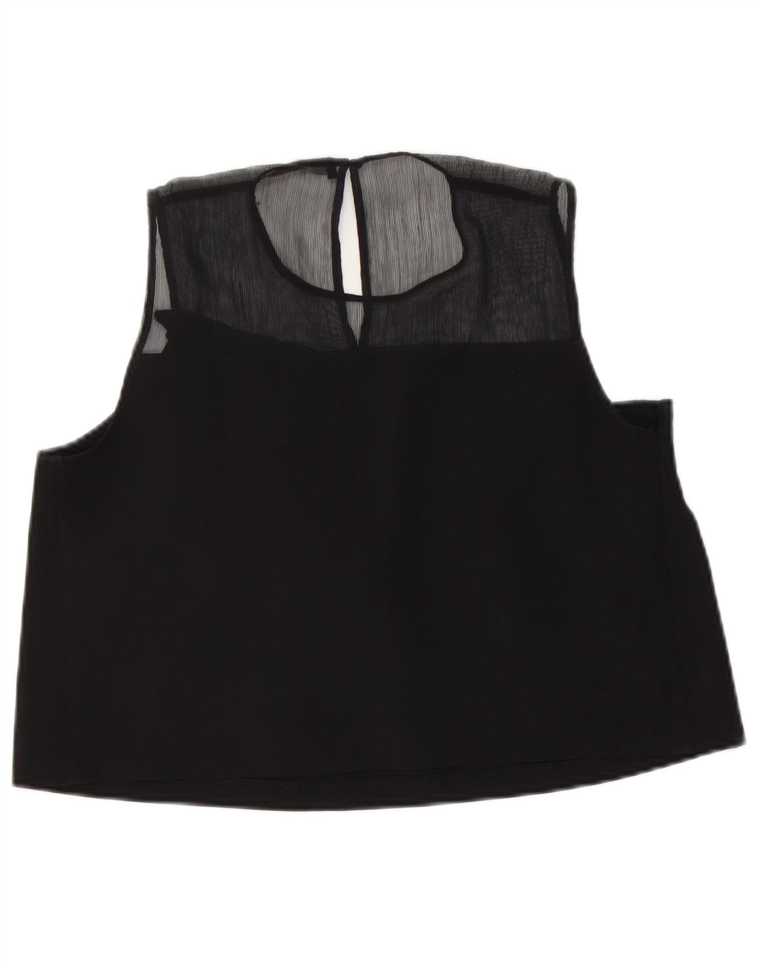 Top corto senza maniche da donna Zara, taglia UK 14, grande, nero