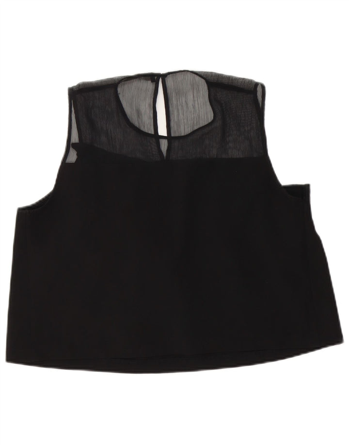 Top corto senza maniche da donna Zara, taglia UK 14, grande, nero