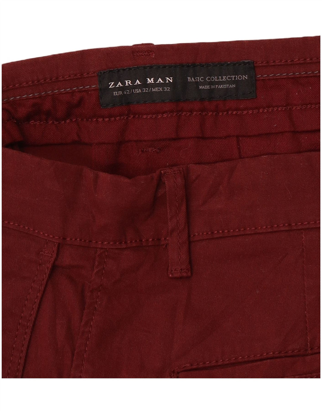 Pantaloni chino slim da uomo Zara EU 42 medi W32 L30 marrone