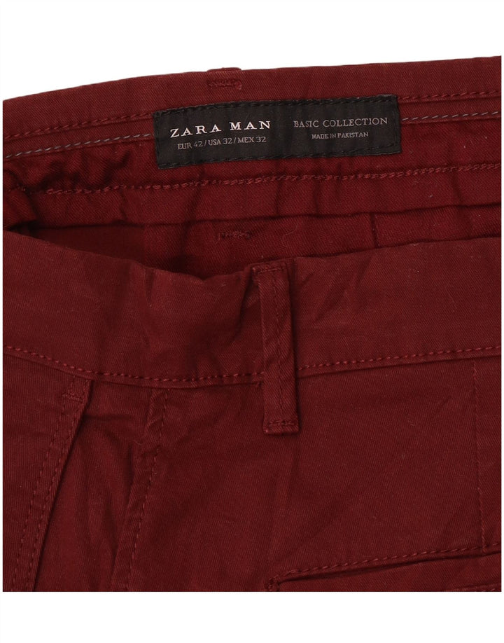 Pantaloni chino slim da uomo Zara EU 42 medi W32 L30 marrone