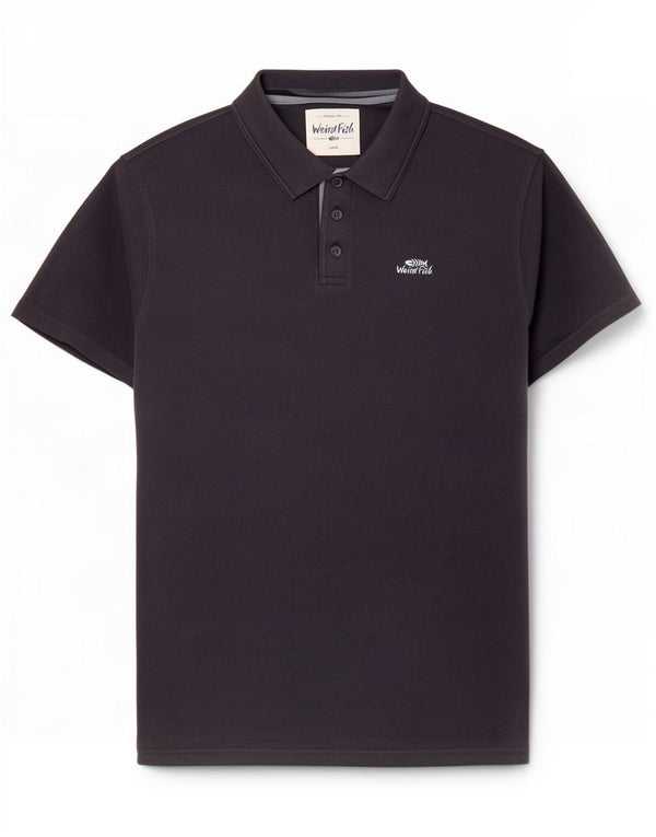Polo da uomo Weird Fish grande in cotone blu navy