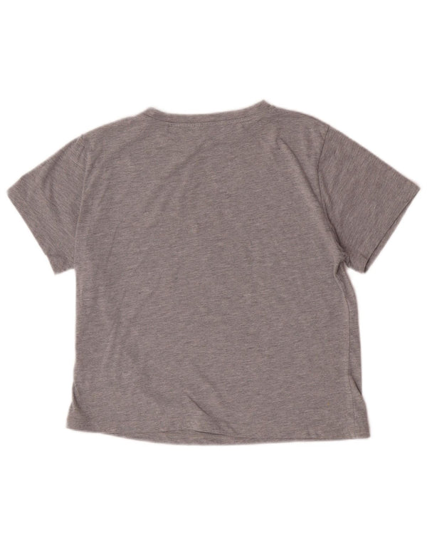 Guess T-shirt corta oversize da donna Top UK 6 XS Cotone chiazzato grigio