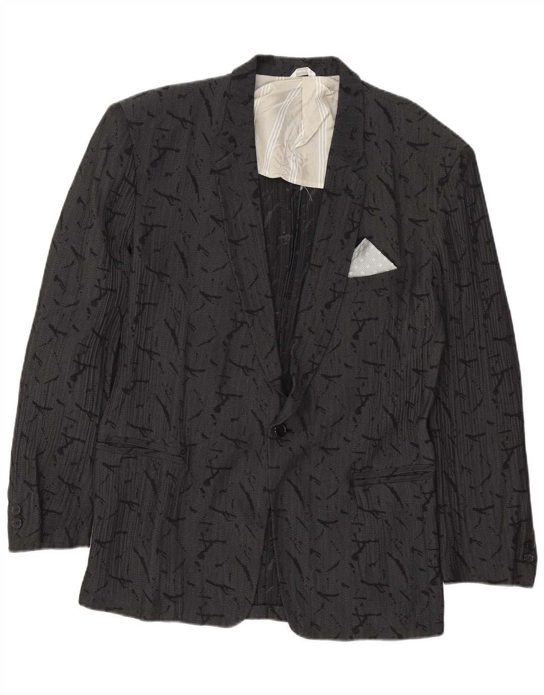 Giacca blazer da uomo a 1 bottone con motivo astratto Dei Filzi IT 46 piccola grigia