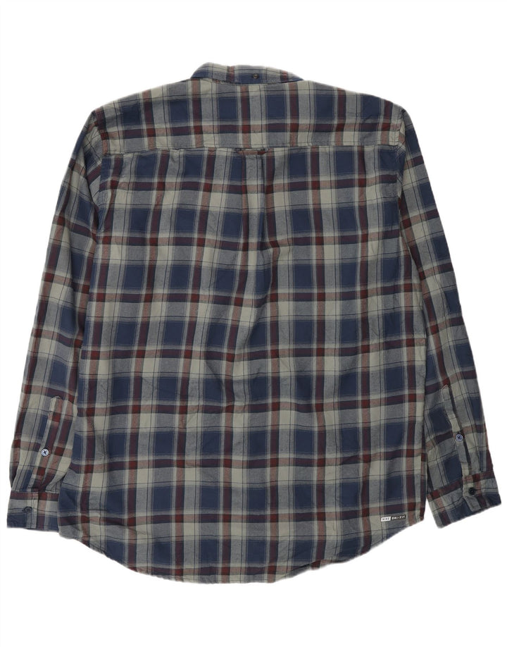 Camicia da uomo Hurley XL in poliestere a quadri blu