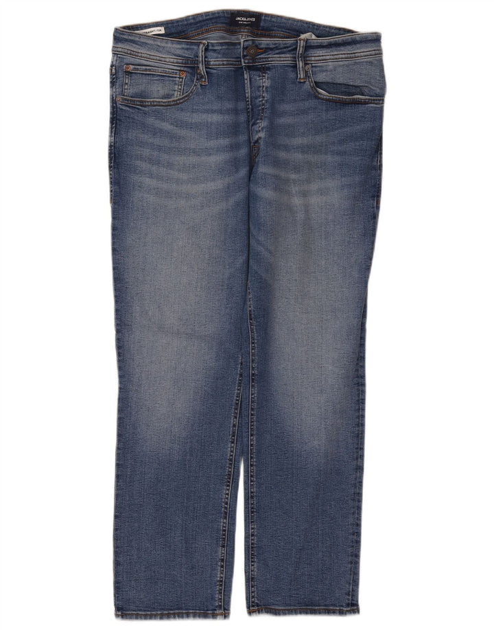 Jeans dritti da uomo Jack & Jones Tim W36 L30 cotone blu