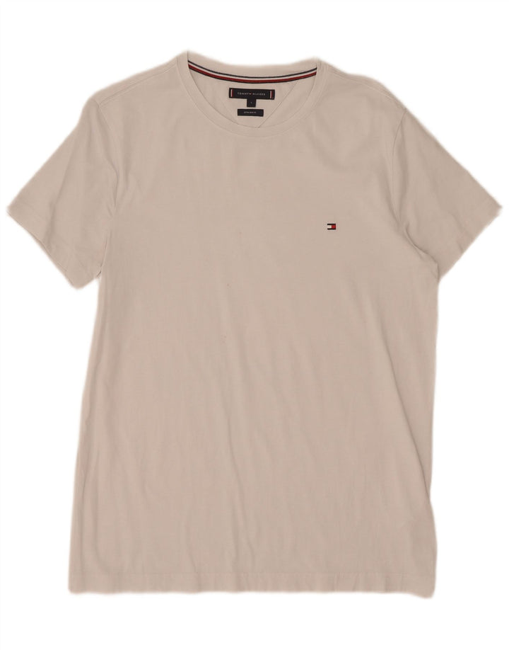 T-shirt extra slim da uomo Tommy Hilfiger Top grande in cotone bianco