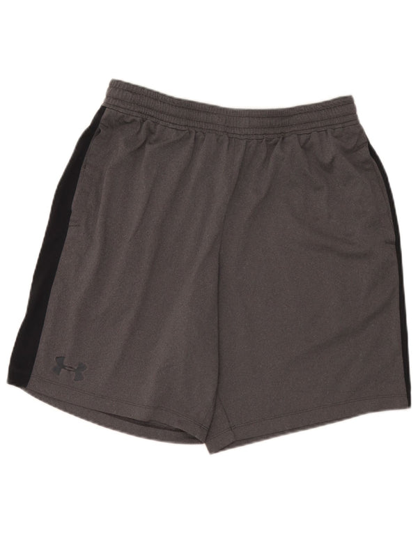 Pantaloncini sportivi da uomo Under Armour Large in poliestere color block grigio