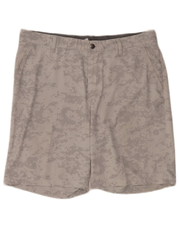 Pantaloncini sportivi da uomo Adidas Large in poliestere mimetico grigio