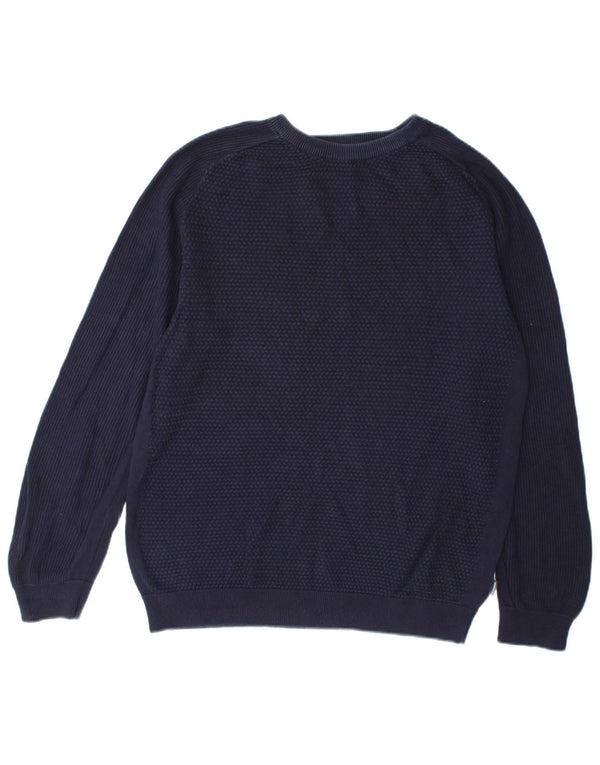 Maglione maglione girocollo da uomo Jack & Jones in cotone blu navy medio