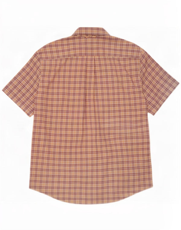 Camicia a maniche corte da uomo Tommy Hilfiger di grandi dimensioni in cotone a quadri beige