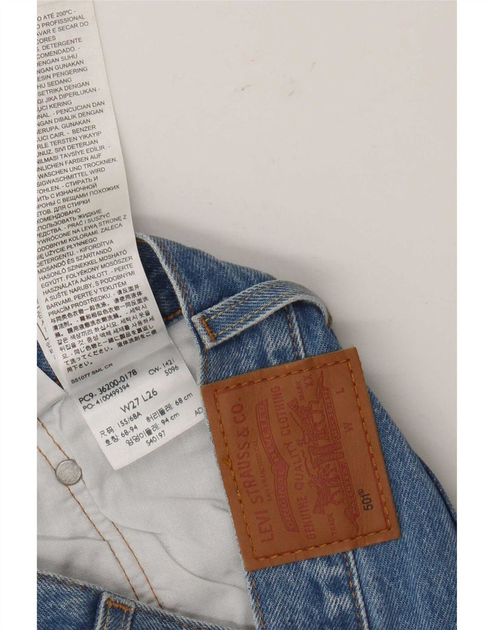 Jeans dritti invecchiati 501 da donna Levi's W27 L26 cotone blu