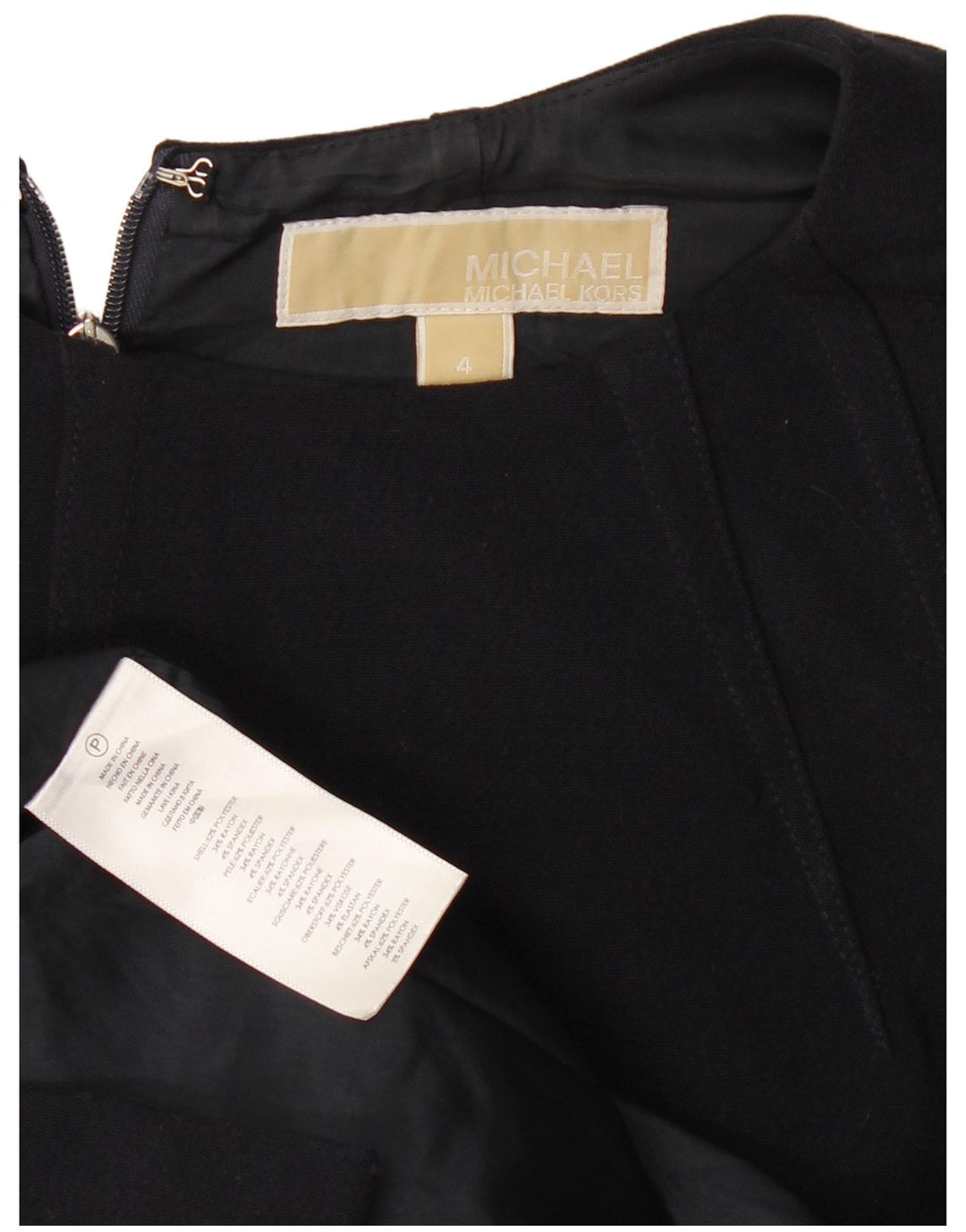 Abito aderente senza maniche da donna Michael Kors US 4 Small poliestere blu navy