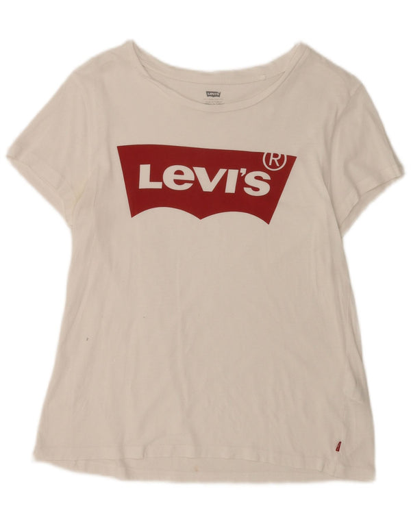 T-shirt grafica da donna Levi's Top UK 12 Medium White