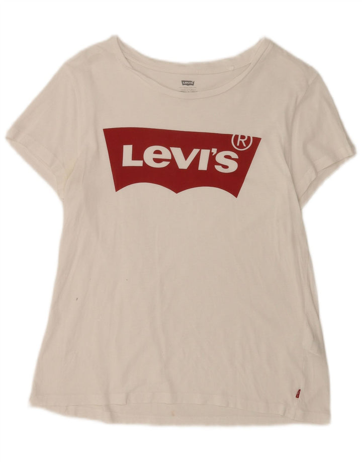 T-shirt grafica da donna Levi's Top UK 12 Medium White