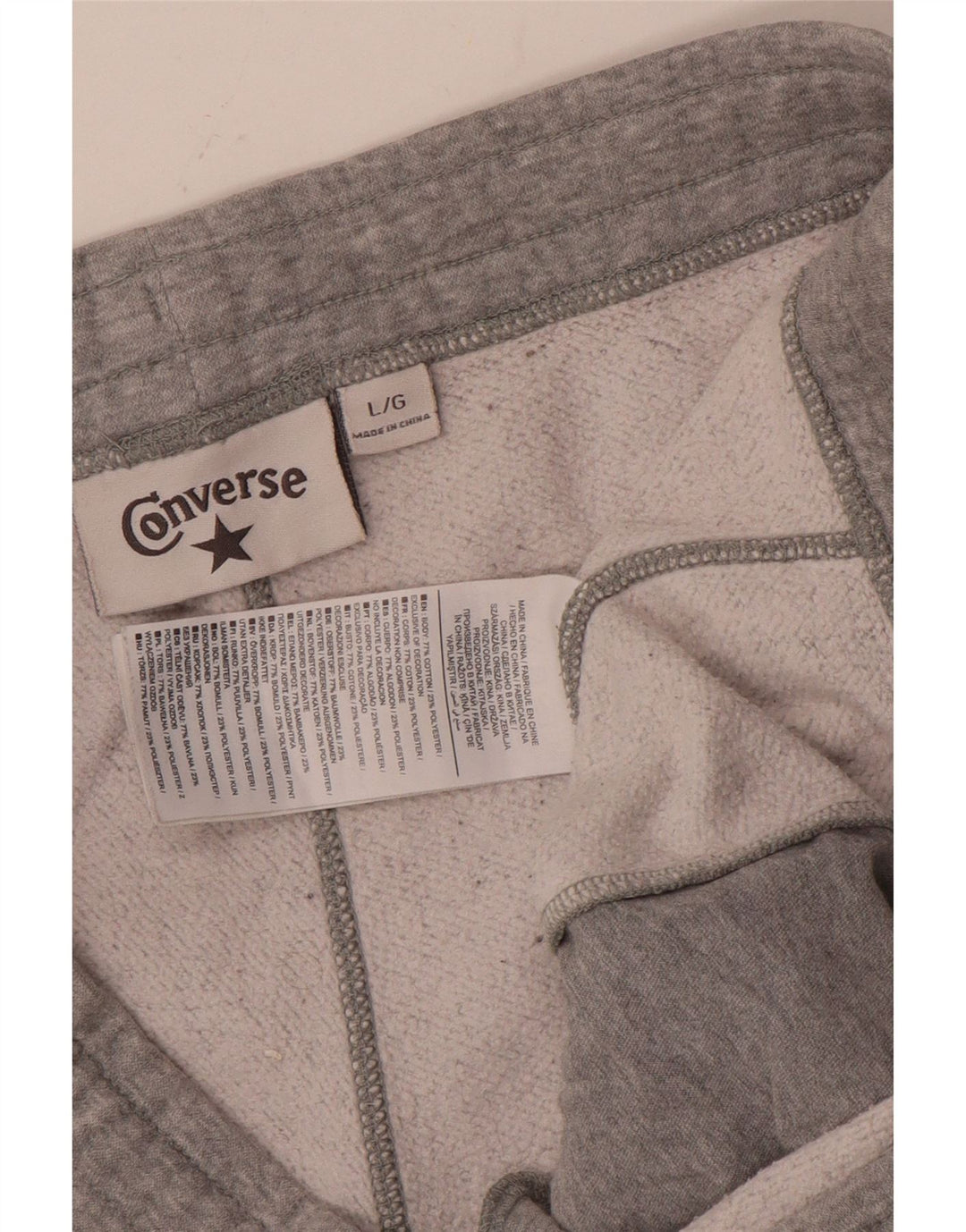 CONVERSE Pantaloni da tuta da donna Joggers UK 16 Large Grey Flecked
