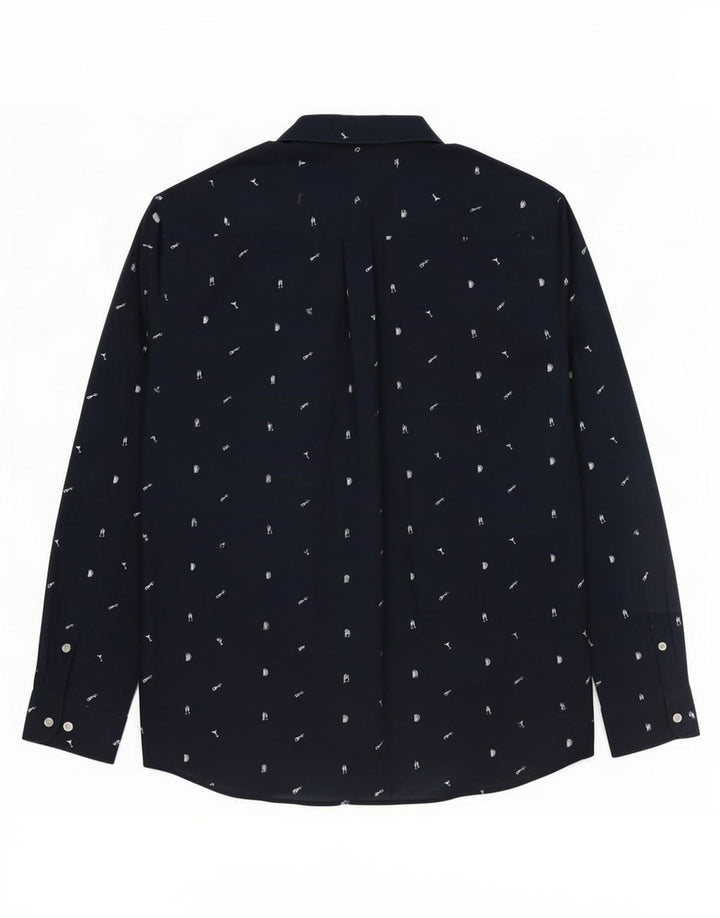Camicia da uomo con motivo astratto Penguin 2XL in cotone blu navy