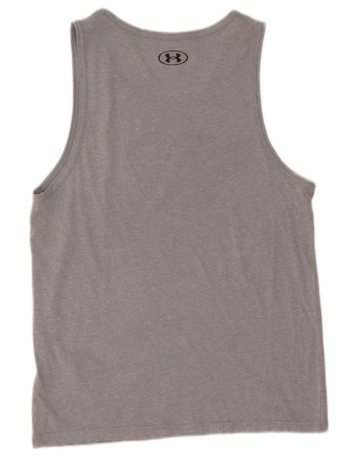 Canottiera grafica da uomo Under Armour in cotone grigio medio