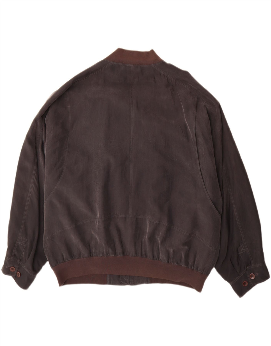 Giubbotto bomber vintage da uomo UK 42 XL in seta marrone