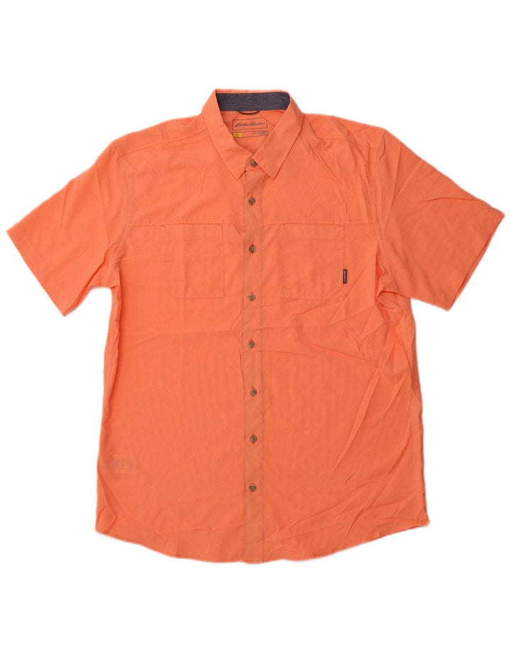 EDDIE BAUER Camicia da uomo a maniche corte vestibilità classica classica grande arancione