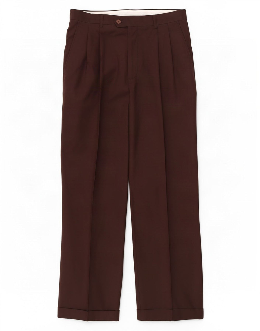Pantaloni da abito con pegging da uomo Pierre Cardin W34 L29 Lana marrone