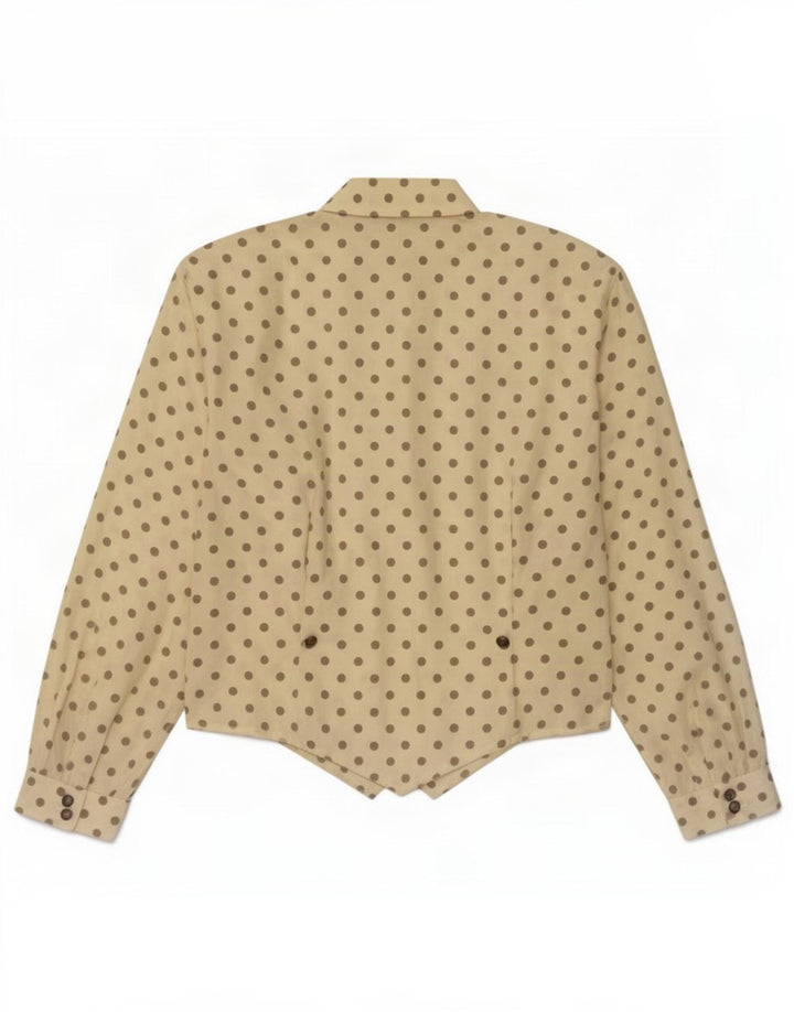 Camicetta camicia oversize da donna Swish UK 10 piccolo poliestere giallo a pois