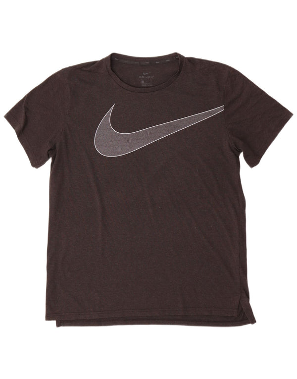 T-shirt grafica Nike Dri Fit da uomo, grande, in poliestere grigio