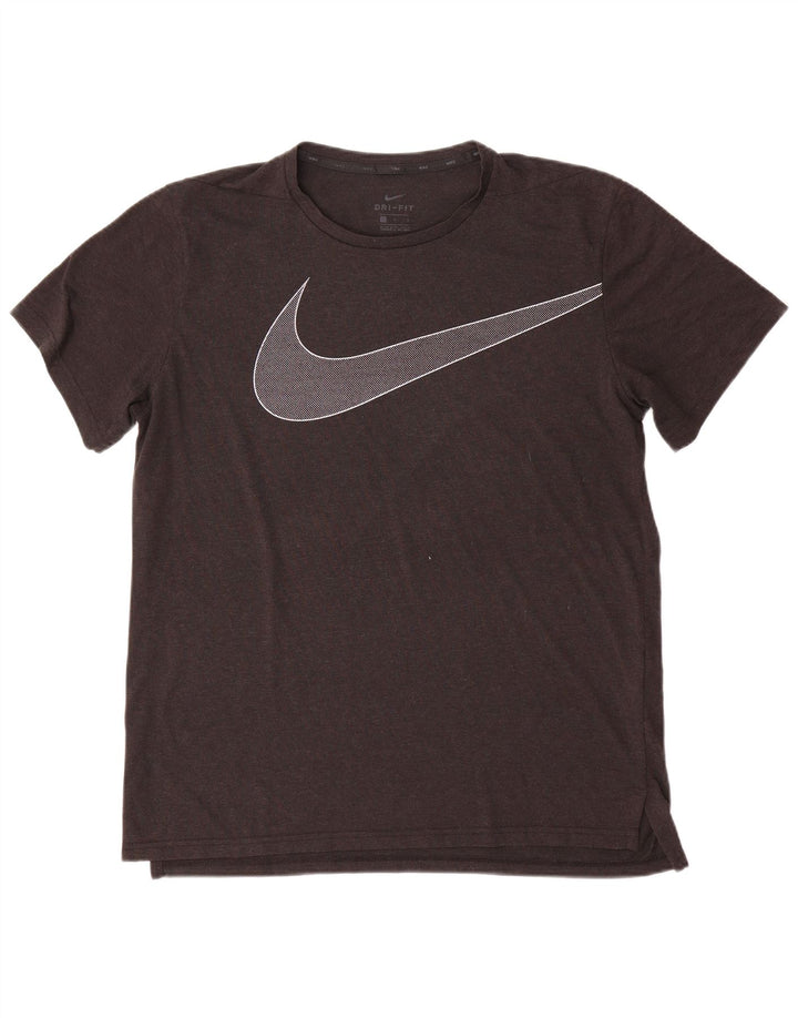 T-shirt grafica Nike Dri Fit da uomo, grande, in poliestere grigio