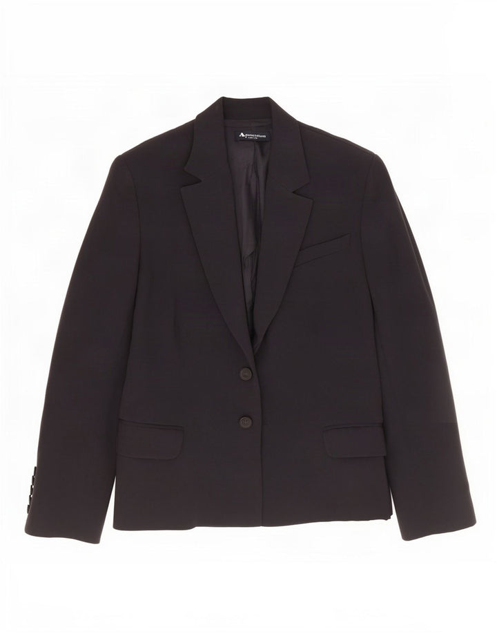 Giacca blazer da donna a 2 bottoni Aquascutum UK 8 piccola acetato blu navy