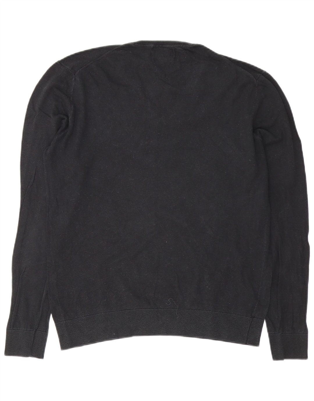 Maglione Zara da uomo con scollo a V grande in cotone nero