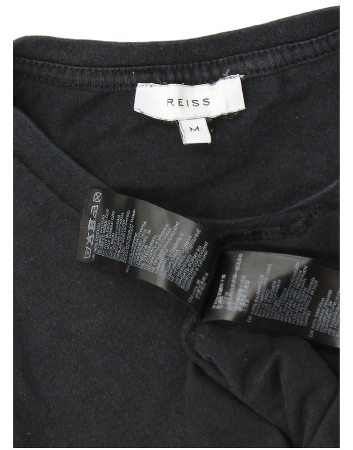 T-shirt da uomo Reiss Top in cotone nero medio