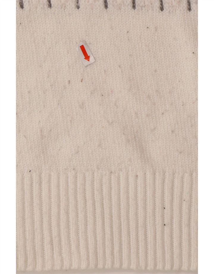 MARKS & SPENCER Womens Crew Neck Jumper Sweater UK 14 Medium White