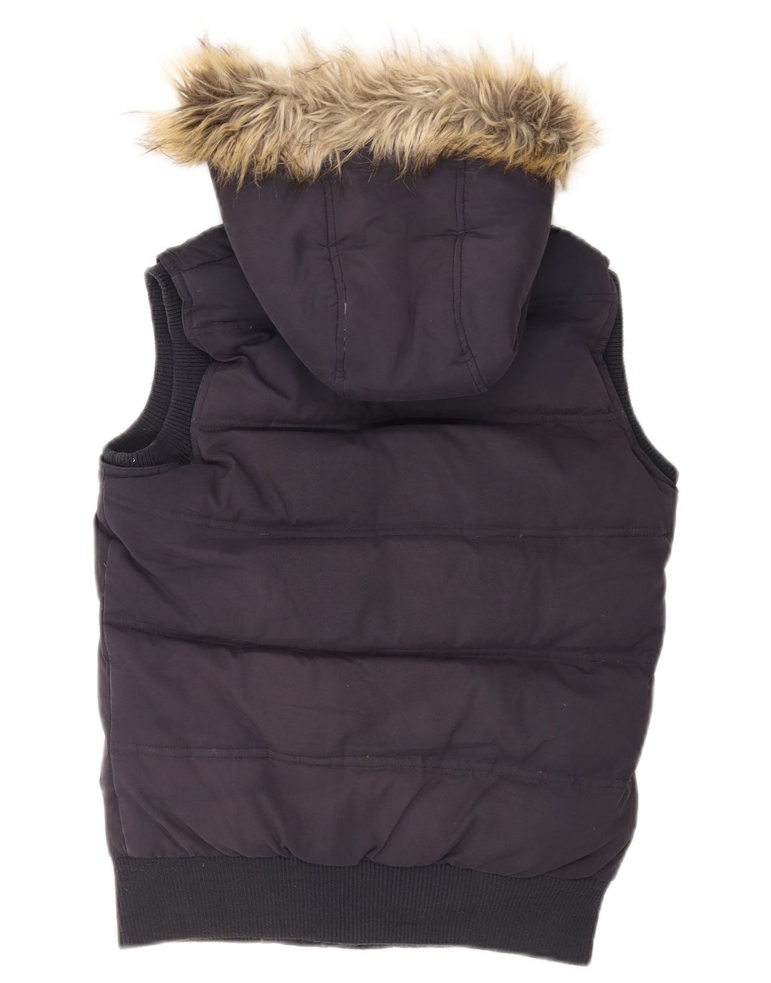 Gilet imbottito con cappuccio da donna Fat Face UK 8 piccolo poliestere blu navy