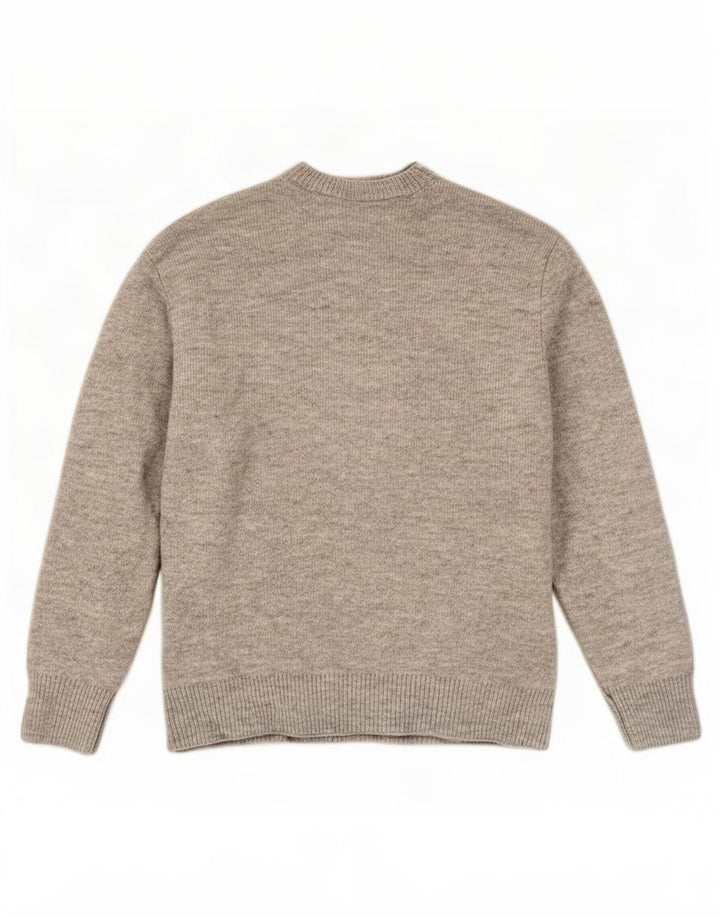 Maglione girocollo da uomo Zara in acrilico chiazzato grigio medio