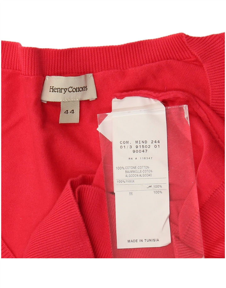 Maglione da donna a maniche corte con scollo a V Henry's IT 44 rosso medio