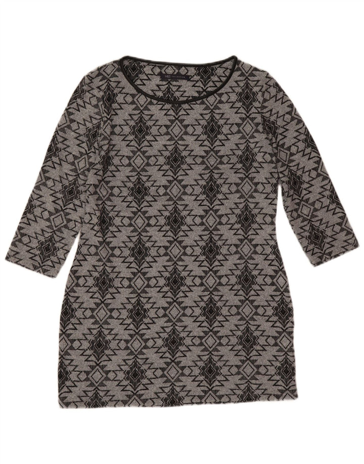 Abito a tunica con maniche a 3/4 da donna Marks & Spencer UK 12 Grigio medio geometrico
