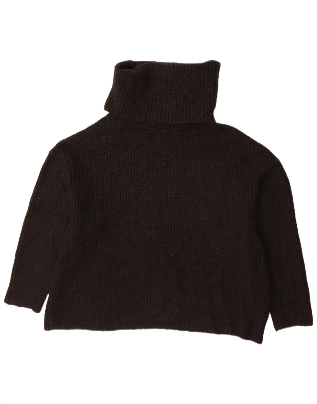 Maglione maglione oversize con collo alto da donna Zara UK 10 piccolo acrilico nero