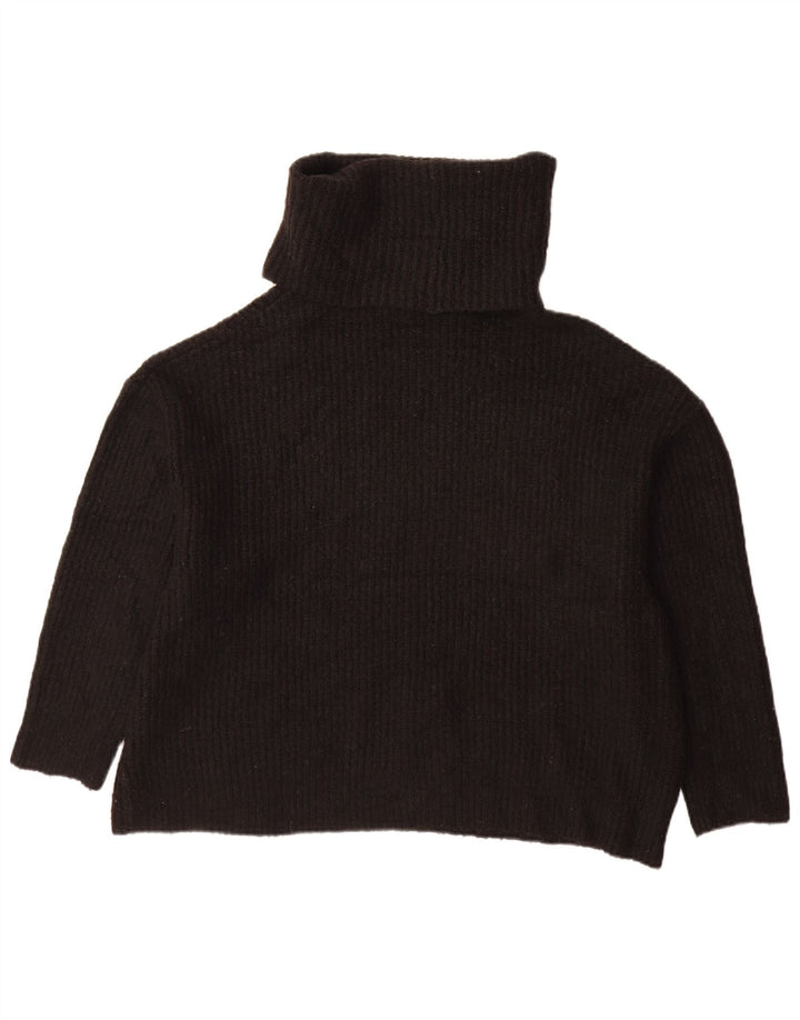 Maglione maglione oversize con collo alto da donna Zara UK 10 piccolo acrilico nero
