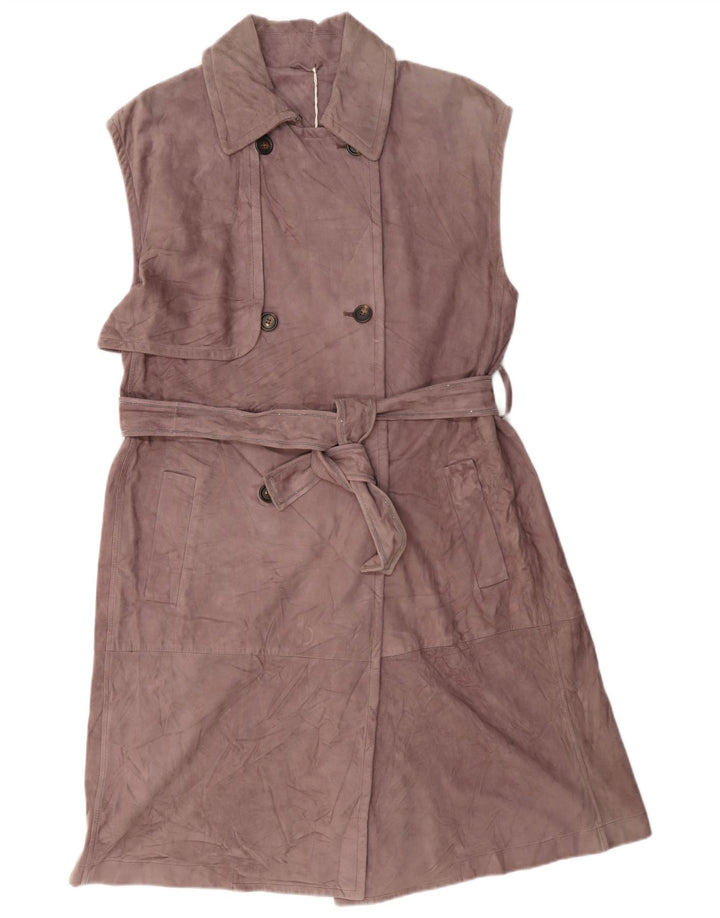 Trench da donna in pelle scamosciata senza maniche Brunello Cucinelli IT 42 Marrone medio