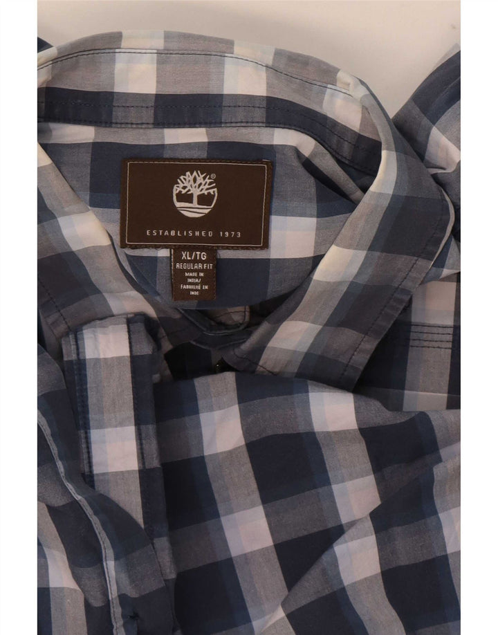 Camicia Timberland da uomo vestibilità regolare XL blu navy a quadri